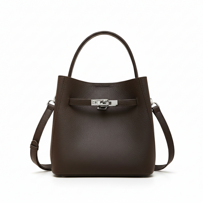 Cowhide Bucket Bag – Minimal Shoulder Crossbody