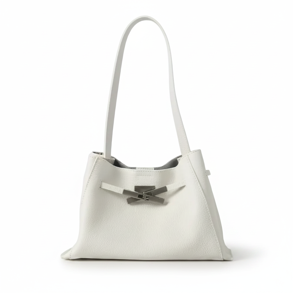 Mini Pebbled Leather Tote Bag – Structured Minimalist Shoulder Bag