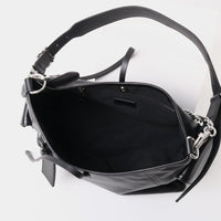 Black Leather Moto Tote – Shoulder & Chain Bag