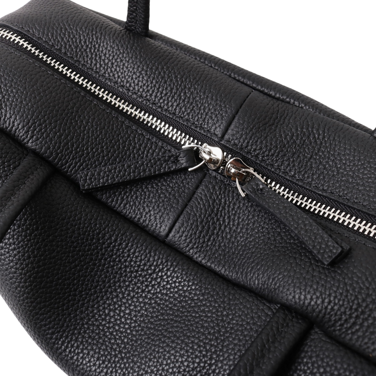 Pebbled Cowhide Boston Bag – Minimal Shoulder Tote