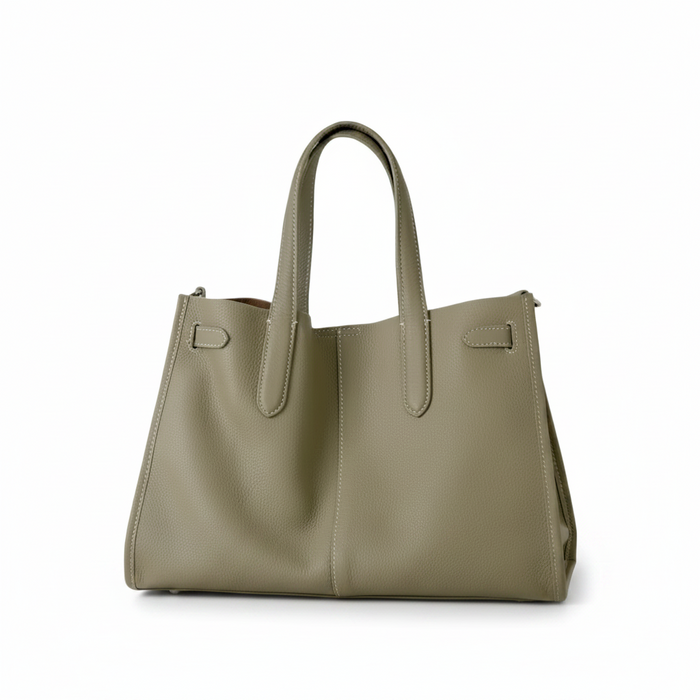 Top-Grain Leather Drawstring Tote – Large Commuter Bag