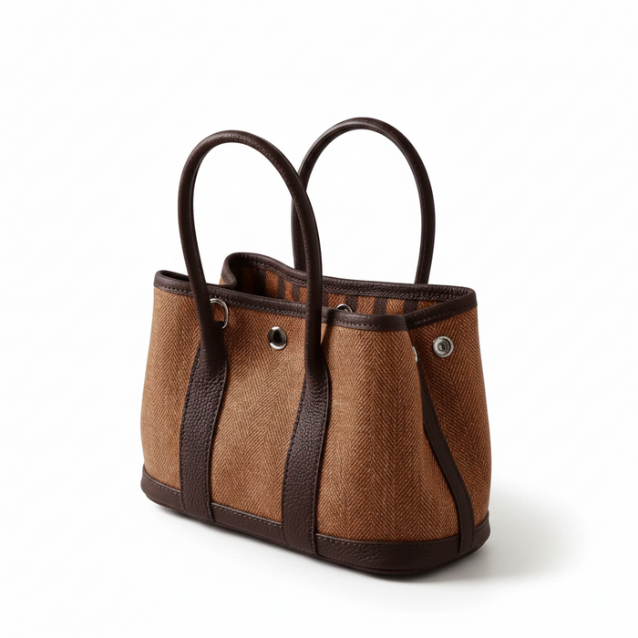 Wool & Cowhide Bucket Bag – Vintage Shoulder Tote