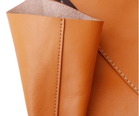 Large Cowhide Tote Bag – Colorblock Leather Shoulder Bag