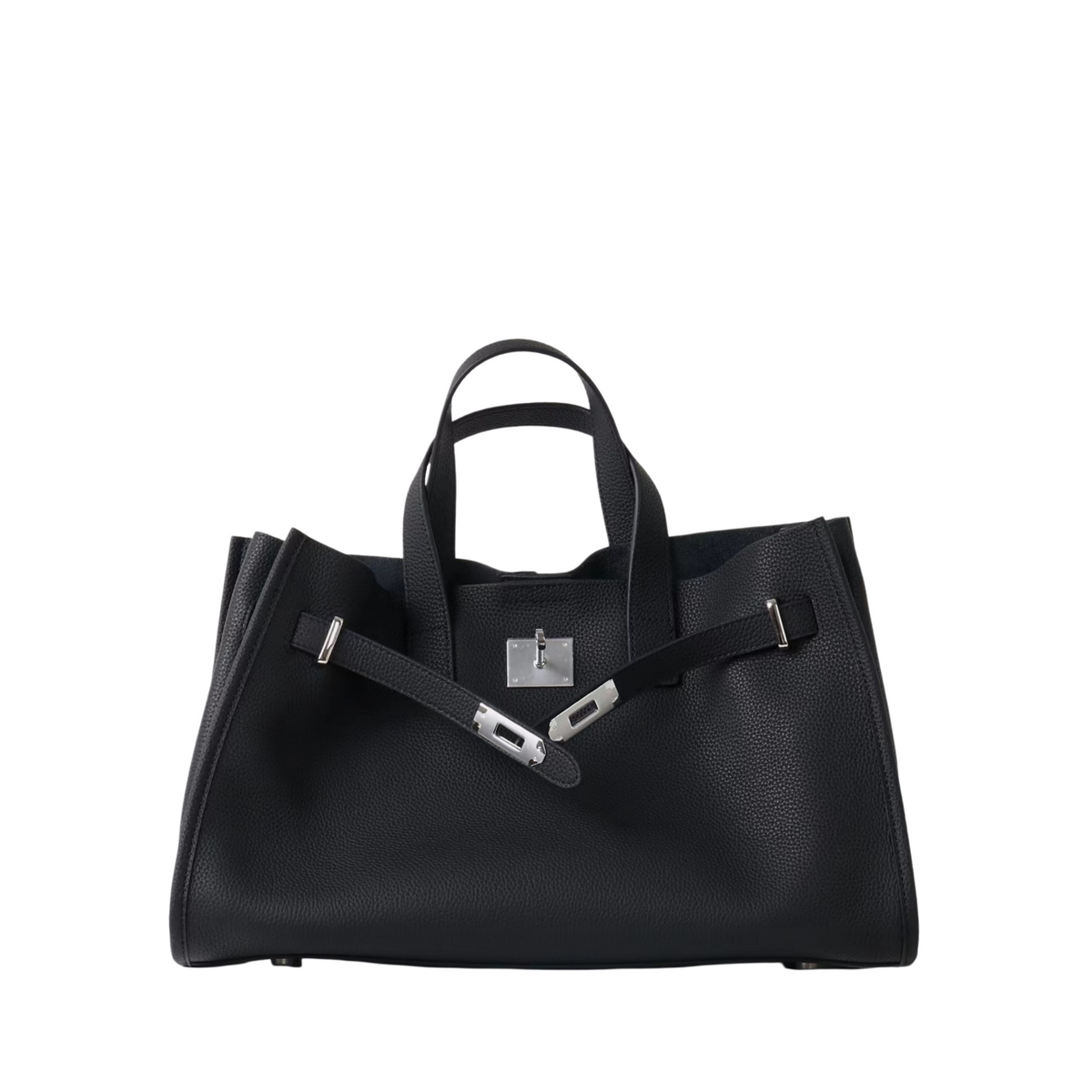 Premium Black Leather Work Tote – Handbag & Shoulder Bag