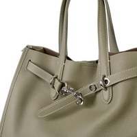 Top-Grain Leather Drawstring Tote – Large Commuter Bag