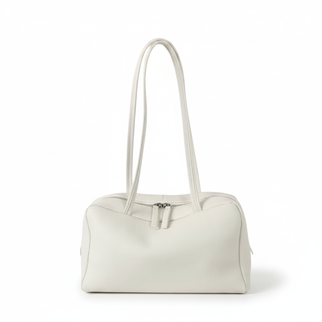 Pebbled Cowhide Boston Bag – Minimal Shoulder Tote