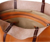Large Cowhide Tote Bag – Colorblock Leather Shoulder Bag