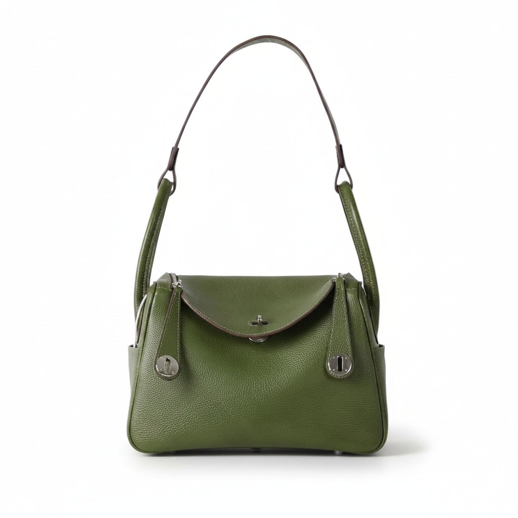 Top-Grain Leather Bucket Bag – Vintage Shoulder & Handbag