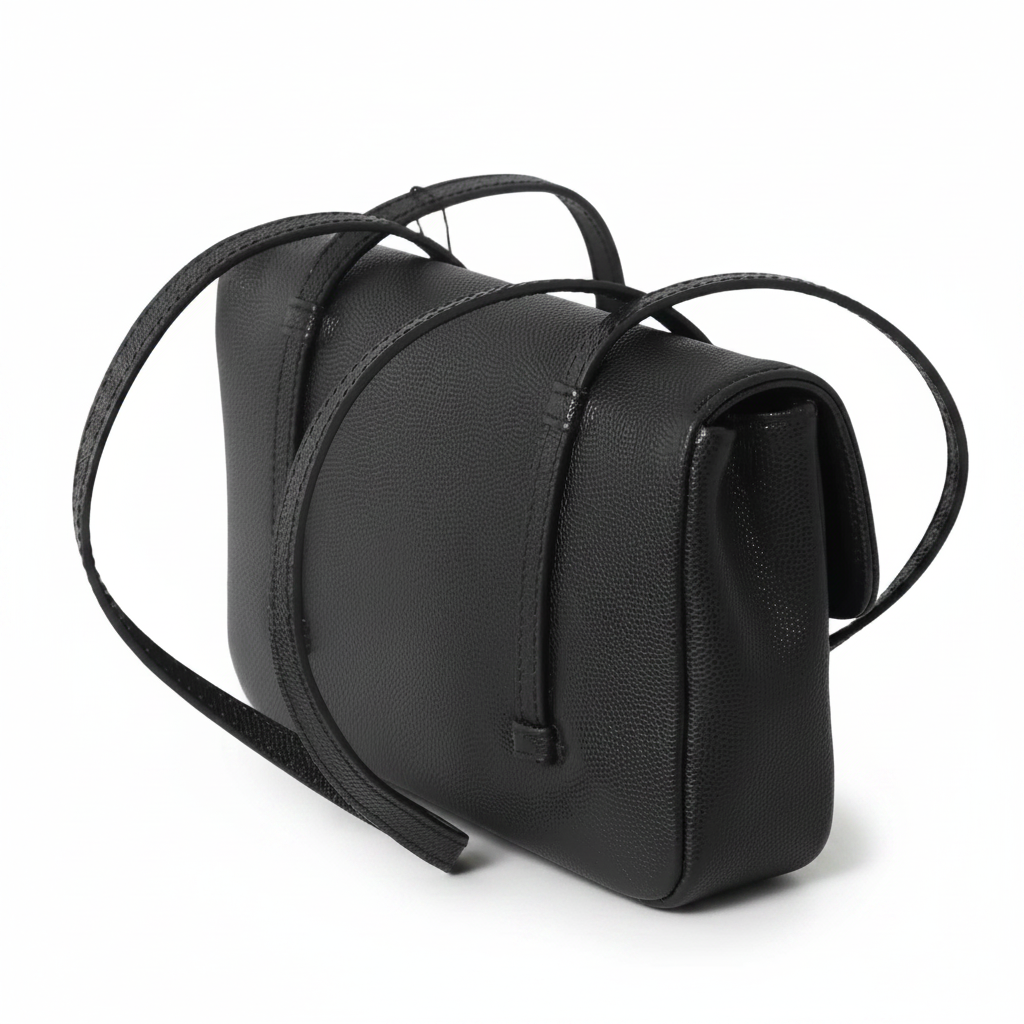 Pebbled Leather Mini Shoulder Bag – Structured Square