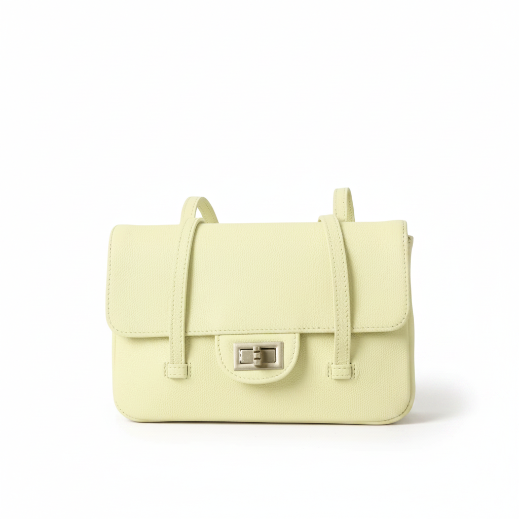 Pebbled Leather Mini Shoulder Bag – Structured Square