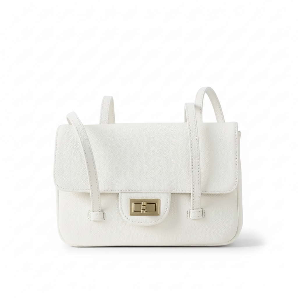 Pebbled Leather Mini Shoulder Bag – Structured Square