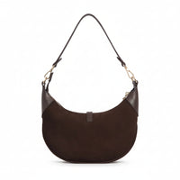 Women’s Suede Crescent Bag – Genuine Leather Shoulder & Crossbody