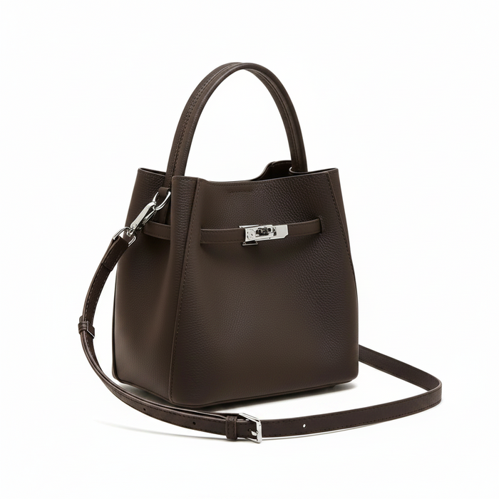 Cowhide Bucket Bag – Minimal Shoulder Crossbody