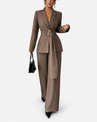 Women’s Belted Wide-Leg Pantsuit