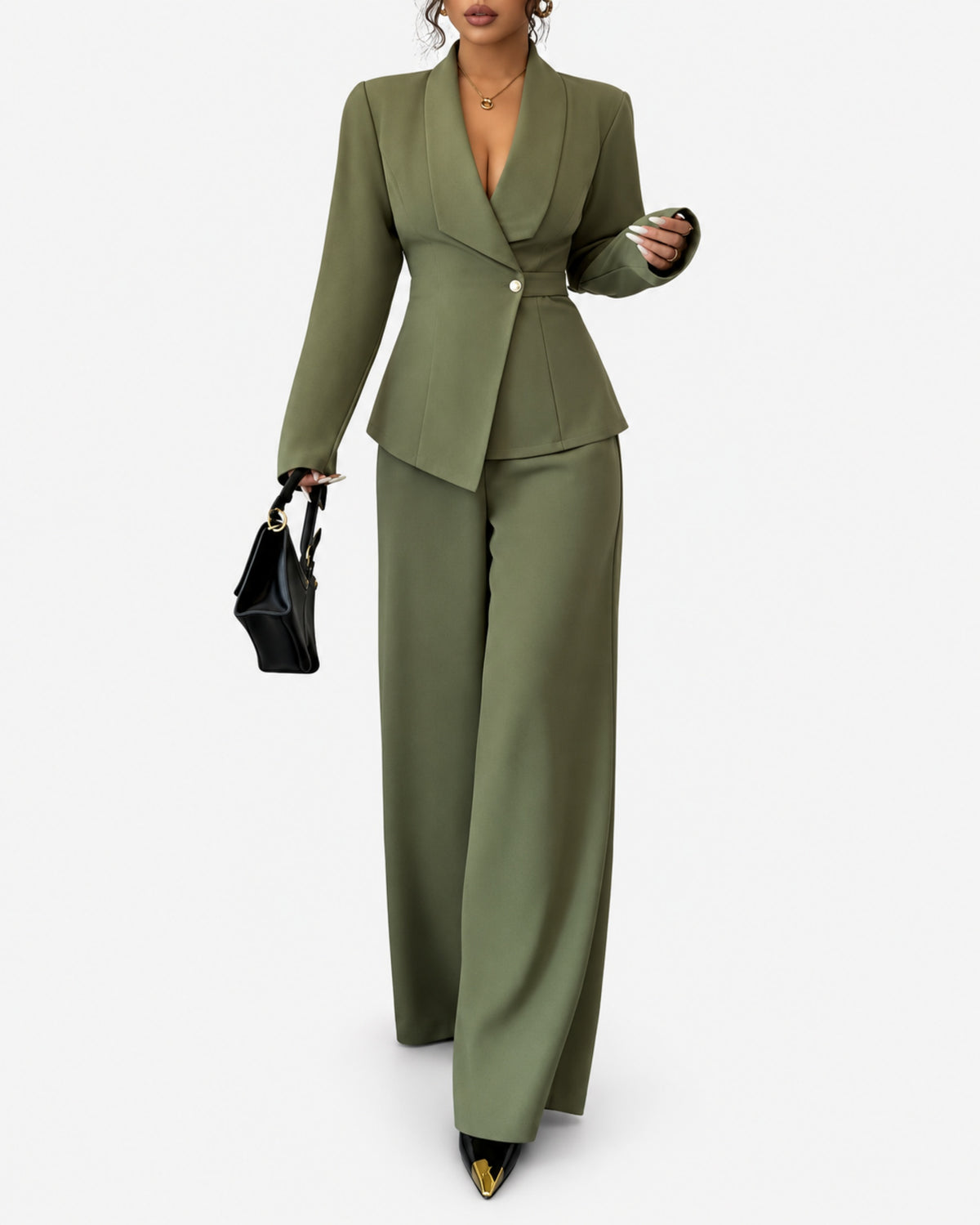 Women’s Tailored Wide-Leg Pantsuit