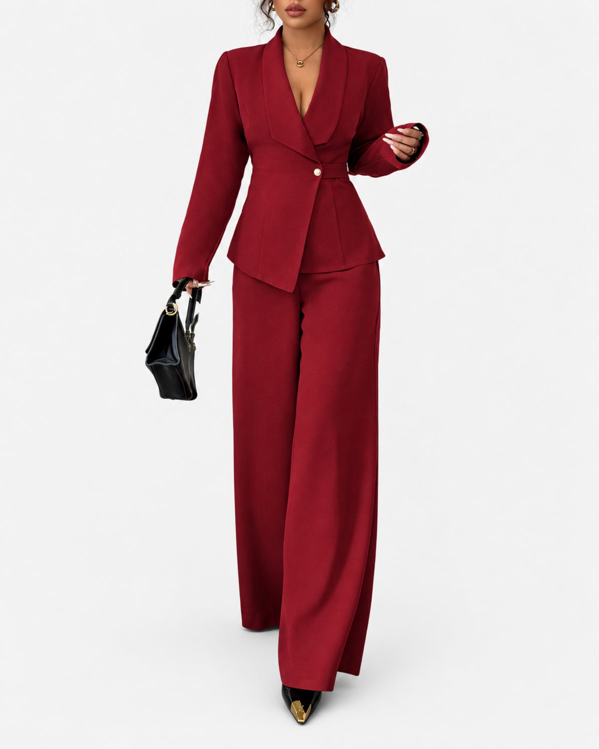 Women’s Tailored Wide-Leg Pantsuit