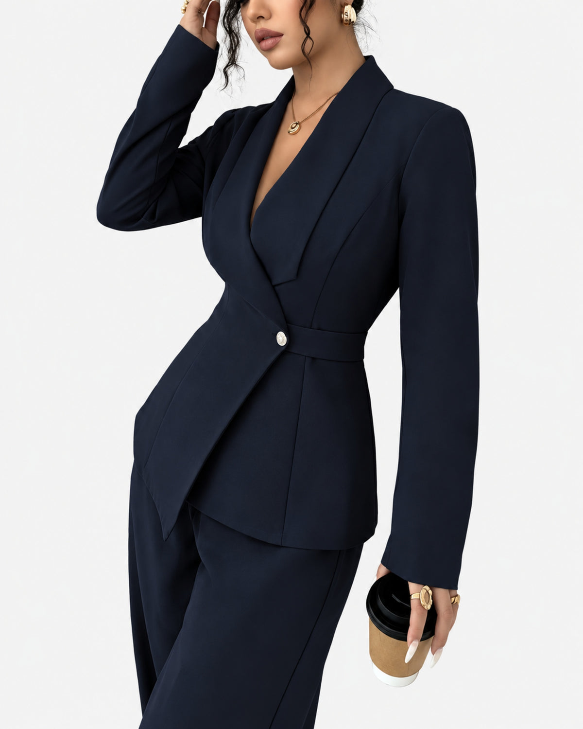 Women’s Tailored Wide-Leg Pantsuit