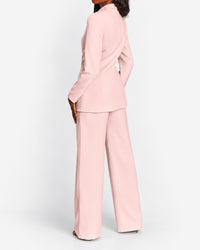 Women's Slim Fit Blazer & Wide-Leg Pants Set