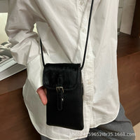 Women’s Leather & Haircalf Phone Bag – Mini Crossbody Shoulder Bag