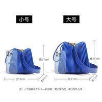 Women’s Ruched Leather Bucket Bag – Shoulder, Handbag & Crossbody