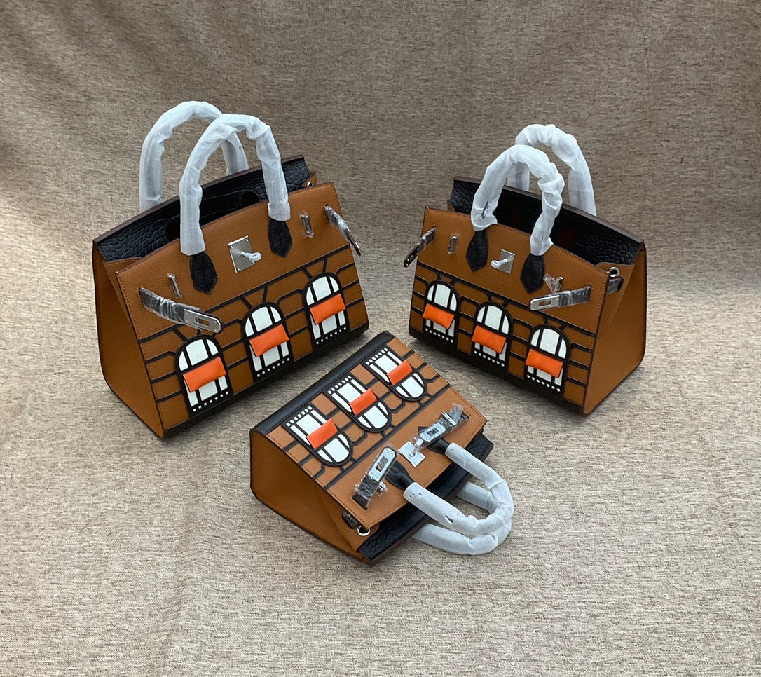 Textured Leather Crocodile Pattern Handbag Women Crossbody Shoulder Bag