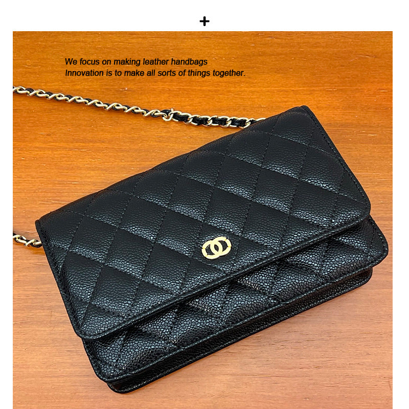 Quilted Cowhide Leather Mini Crossbody Bag