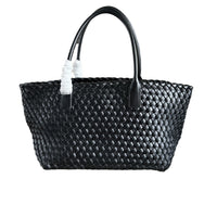 Woven Leather Tote Bag Large Capacity Shopping Shoulder Bag