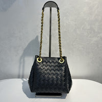 Women’s Handwoven Leather Chain Bag – Parachute Crossbody & Shoulder