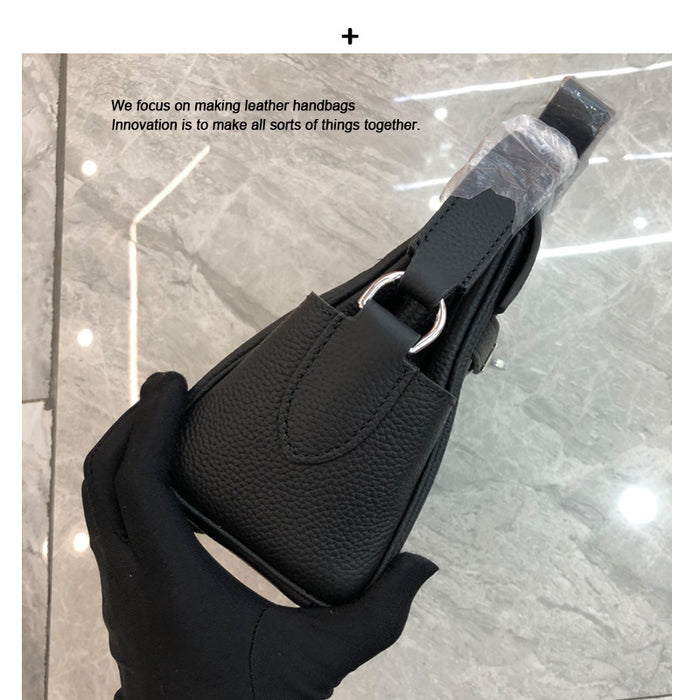 Top-Grain Leather Saddle Shoulder Bag