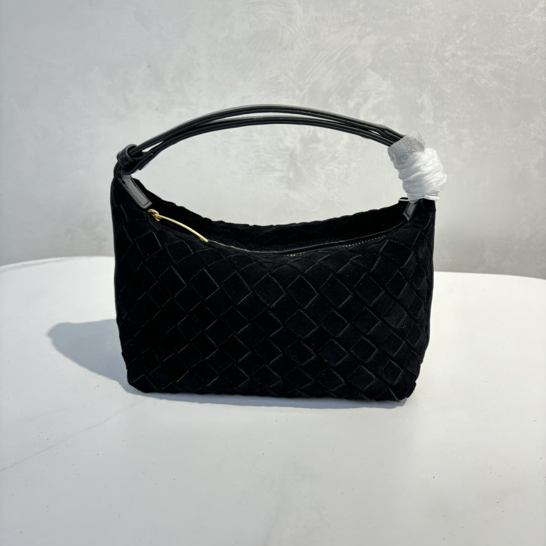 Woven Cowhide Leather Shoulder Bag
