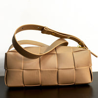 Women’s Woven Leather Waist Bag – Small Crossbody Chest Bag