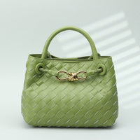 Premium Woven Cowhide Leather Handbag – Shoulder & Crossbody