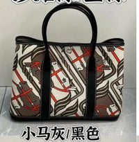 Graffiti Canvas Leather Tote Bag – Large Capacity Garden Bag