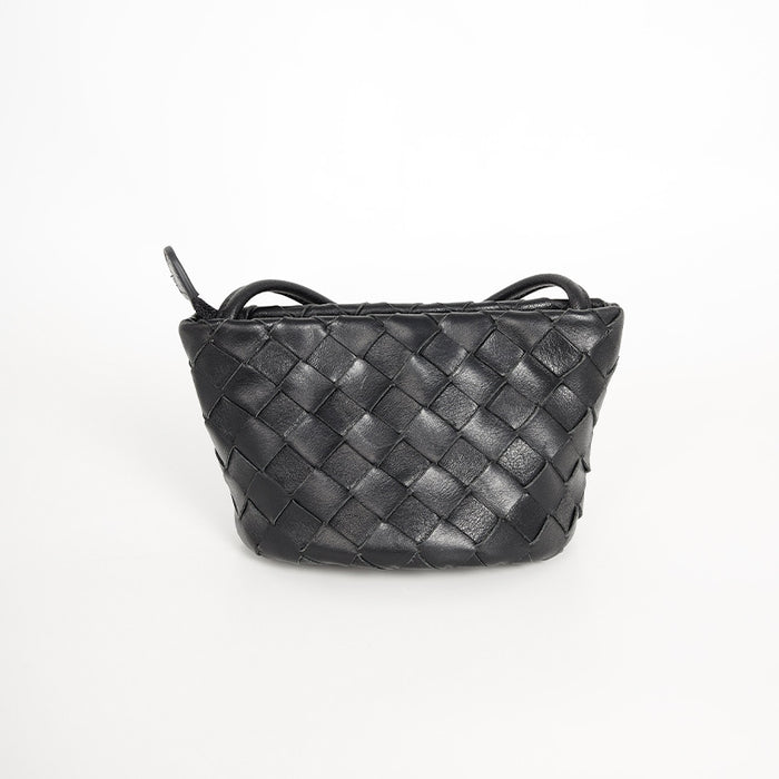 Genuine Leather Shoulder Bag – Woven Small Crossbody Bag