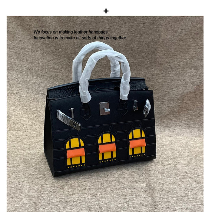 Textured Leather Crocodile Pattern Handbag Women Crossbody Shoulder Bag