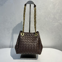 Women’s Handwoven Leather Chain Bag – Parachute Crossbody & Shoulder