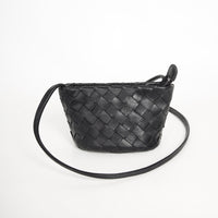 Genuine Leather Shoulder Bag – Woven Small Crossbody Bag