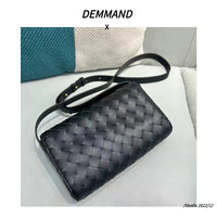 Premium Cowhide Leather Woven Mini Shoulder Bag – Crossbody & Handbag