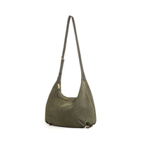 Women’s Frosted Leather Crescent Bag – Genuine Leather Hobo Shoulder Bag
