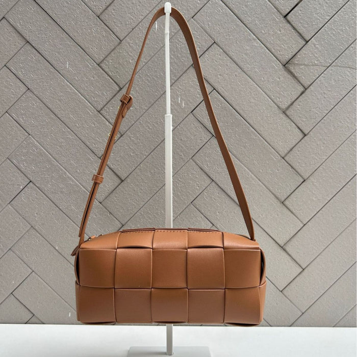 Women’s Leather Woven Mini Pillow Bag – Handbag, Shoulder & Crossbody