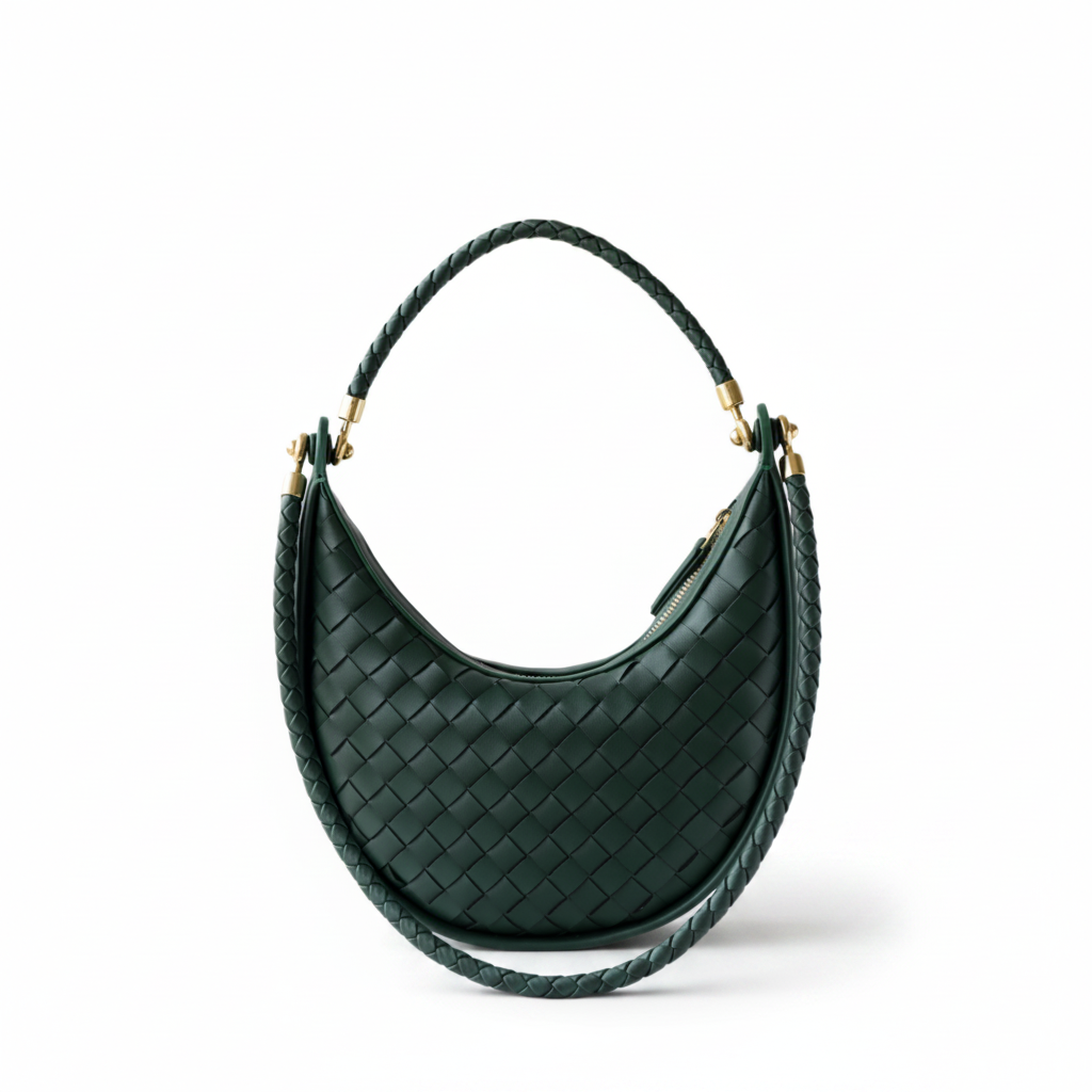 Woven Leather Crescent Bag – Shoulder Underarm Bag