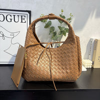 Woven Leather Shoulder & Tote Bag