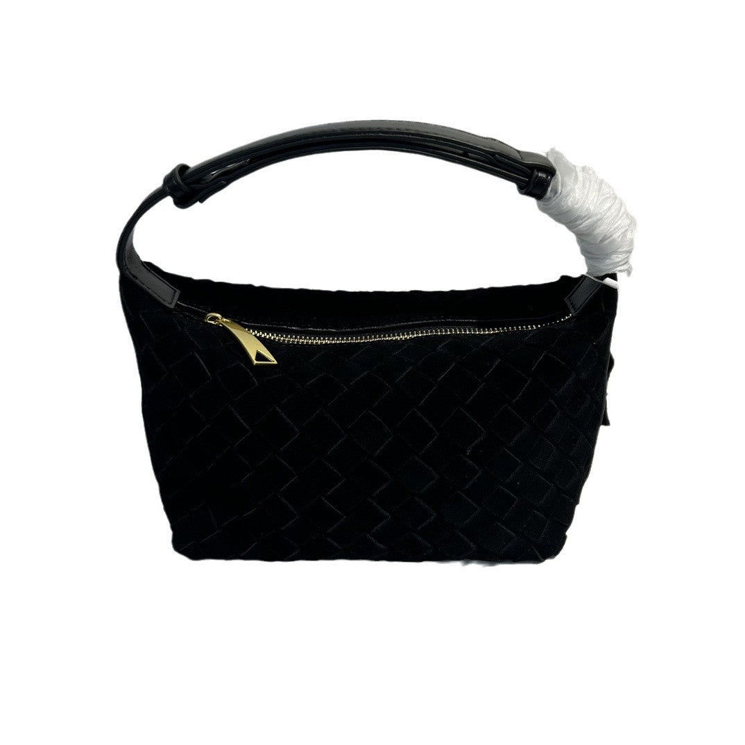 Woven Cowhide Leather Shoulder Bag