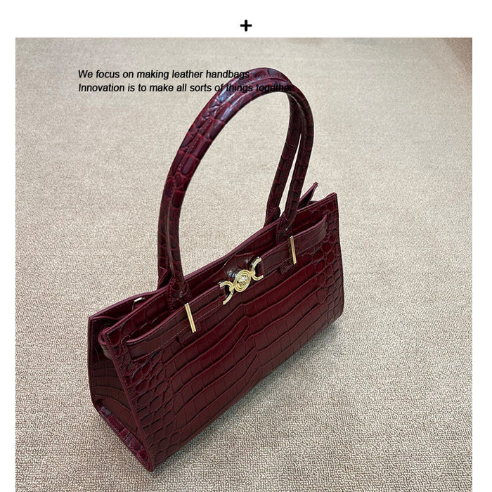 Women’s Crocodile Leather Top Handle Bag – Luxury Crossbody Purse