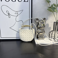 Top-Grain Cowhide Woven Mini Shoulder Bag Crossbody