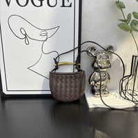 Top-Grain Cowhide Woven Mini Shoulder Bag Crossbody