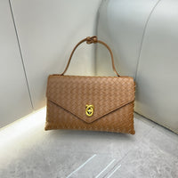 Woven Leather Box Bag – Women Top Handle Crossbody Handbag