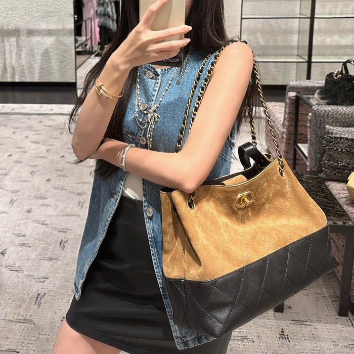 Women’s Color Block Suede Hobo Bag – Handbag, Shoulder & Crossbody