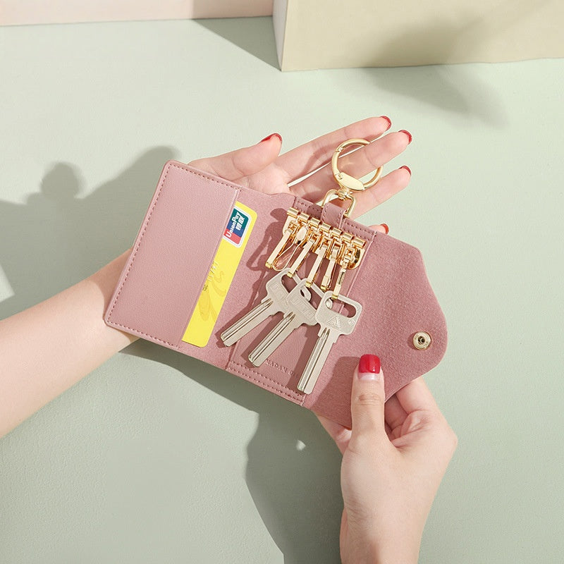 Women’s Key Holder Wallet – Multifunction Mini Key Case with Card Slots
