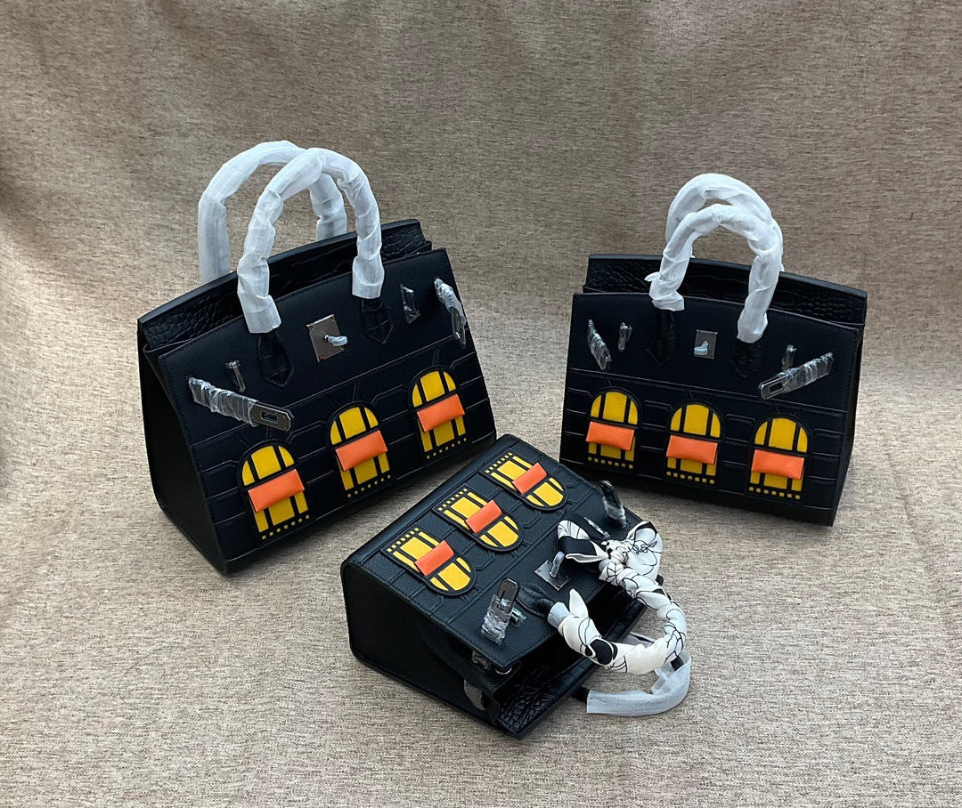 Textured Leather Crocodile Pattern Handbag Women Crossbody Shoulder Bag